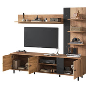 Mobile TV con 3 ante e vani aperti; per soggiorno; in truciolare; 187.5×40×167 cm