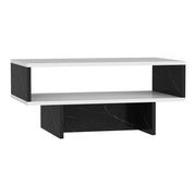 Tavolino con vano contenitore 37 x 80 x 45 cm marmo bianco/nero 03_0008471