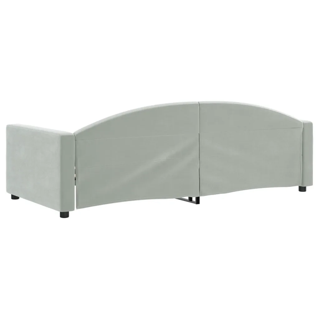 Letto singolo | Letto per adulti | Letto da Giorno Grigio Chiaro 90x200 cm in Velluto
