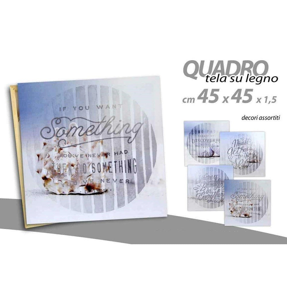 Trade Shop - Quadro Quadretto Decorativo 45x45x1,5cm Tela Su Legno Deluxe Decori Ass. 743757 -