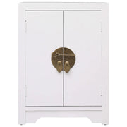 Comodino-Tavolino da notte Bianco 38x28x52 cm in Legno di Paulownia