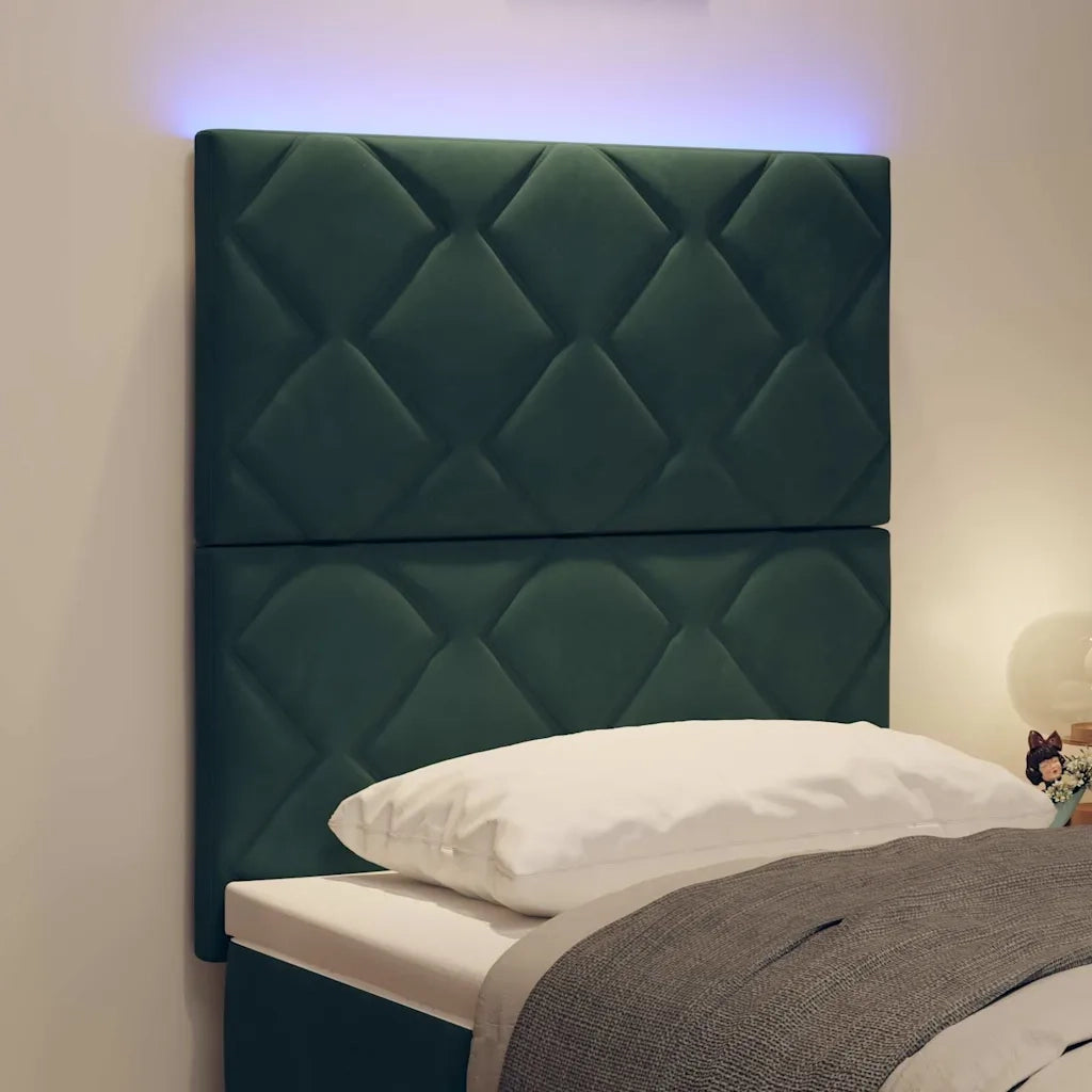Testiera LED Verde Scuro 80 cm Velluto 3338485