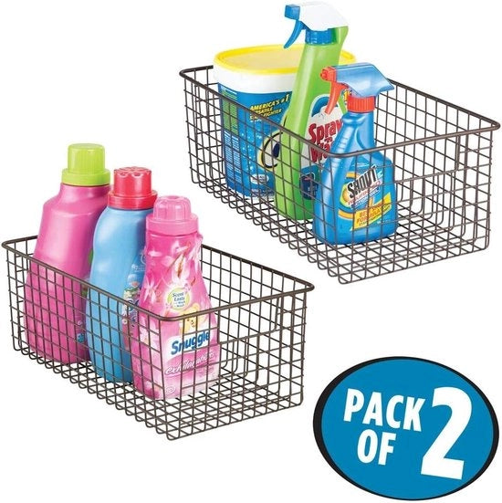 Contenitore di stoccaggio per detergenti - per uso in lavanderia - metallo - bronzo - con 2 pezzi per imballo