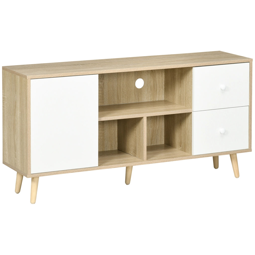 Mobile TV scandinavo in legno massello ¨C Xylo ¨C 3 ripiani 1 anta 120x30x60cm