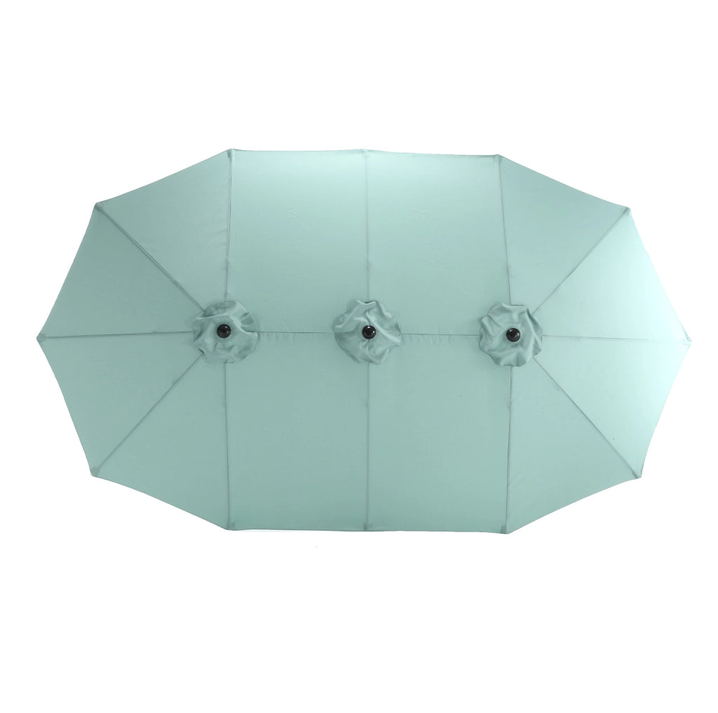 Ombrellone da esterno rettangolare double face 14;8 ft con manovella; verde chiaro