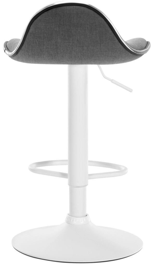 Sgabello Shanghai in tessuto grigio chiaro,bianco