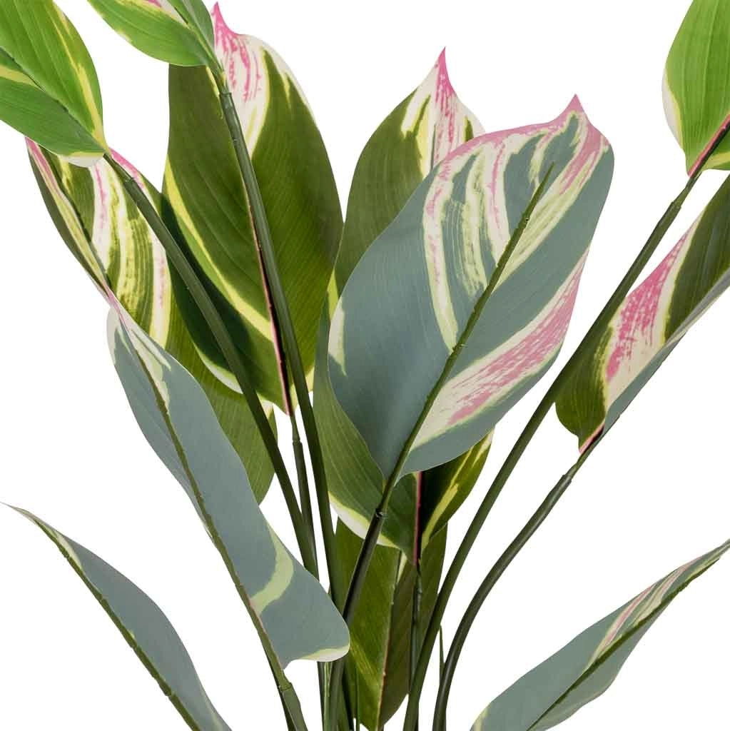 Pianta artificiale decorativa verde con 12 foglie verde 65x65x120