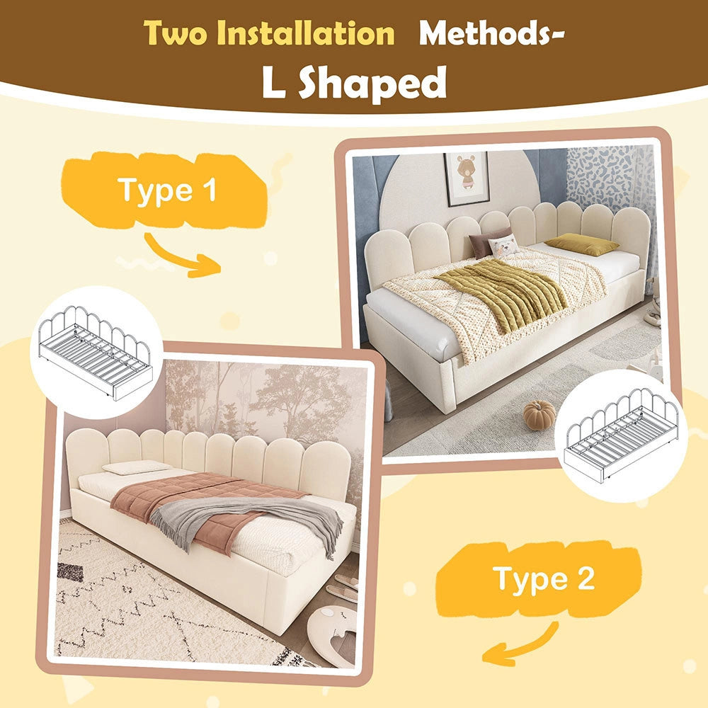 Divano letto daybed - Xylo - 90x200 cm letto nascosto beige