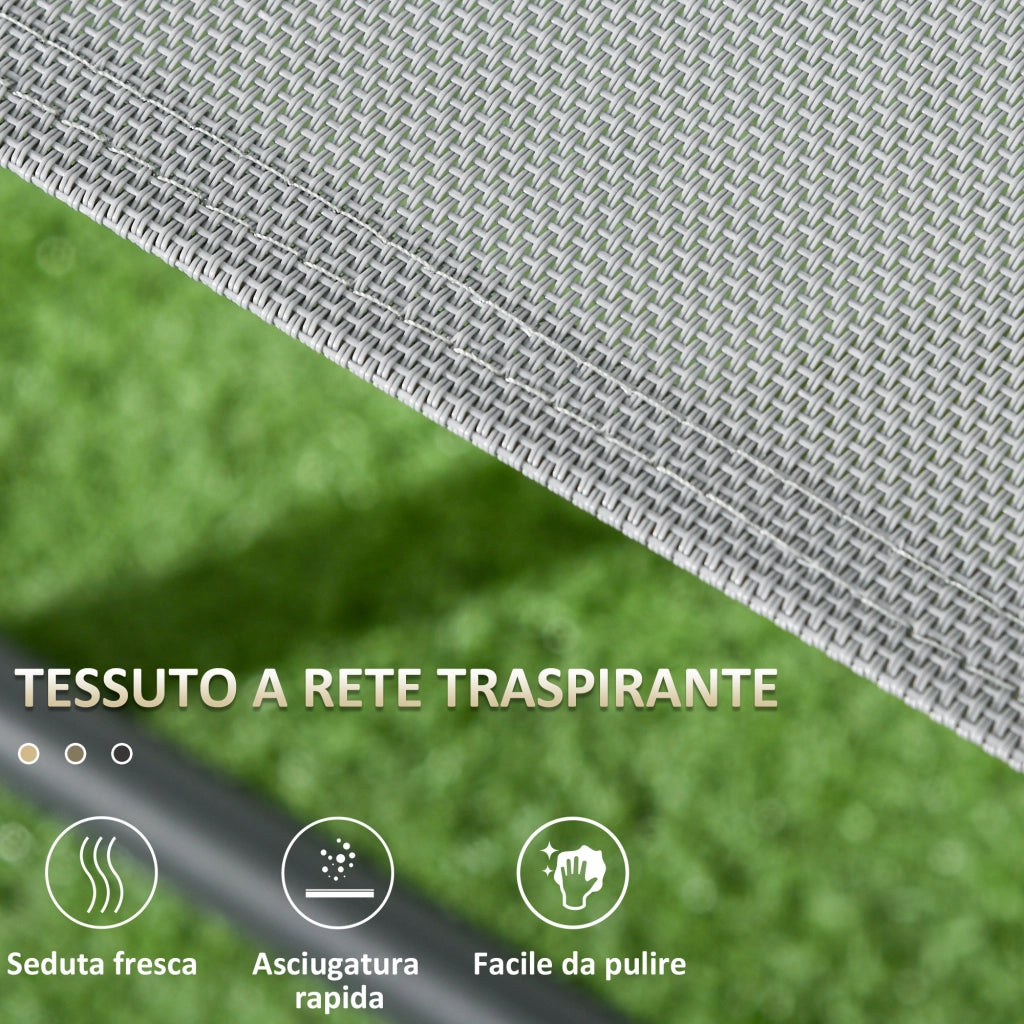 Set Giardino 3 Pezzi 2 Sedie e Tavolino da Caff¨¨ ¨C Xylo ¨C Metallo Grigio Chiaro ?45x50 cm