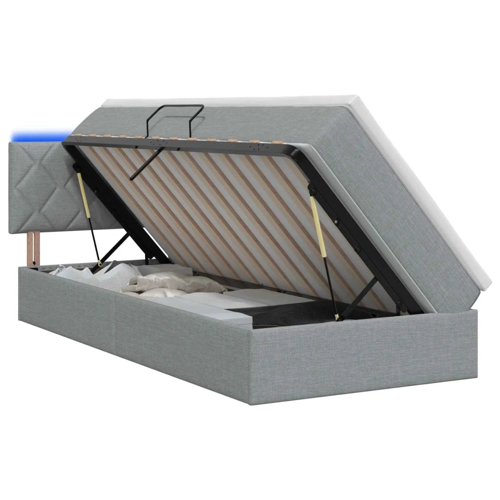 Letto con contenitore LED e materasso Grigio Chiaro 3459105