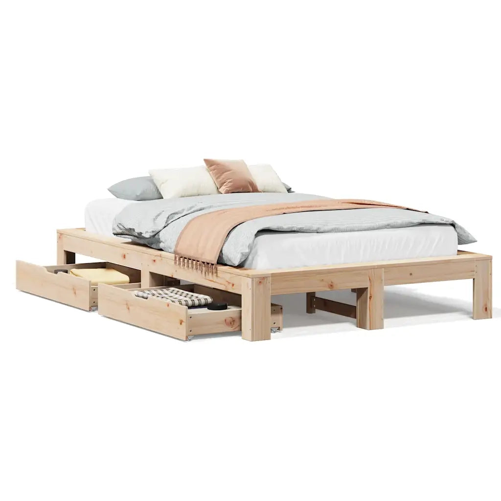 Giroletto senza Materasso 120x200 cm in Legno Massello di Pino