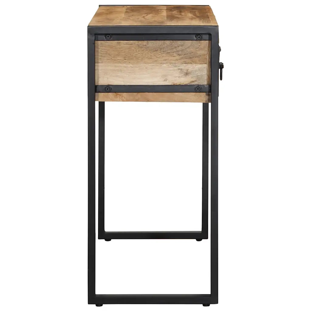 Tavolo Consolle 100x35x75 cm in Legno Massello di Mango Grezzo