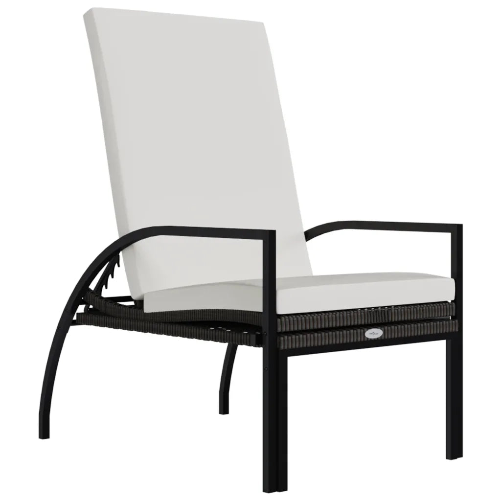 Lettini Prendisole 2 pz con Poggiapiedi in Rattan PE Marrone 317631