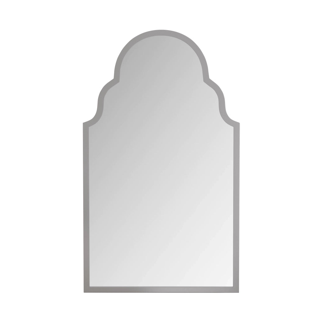 Specchio semplice rettangolare da parete in vetro con cornice in ferro per bagno soggiorno argento 61 × 101 cm