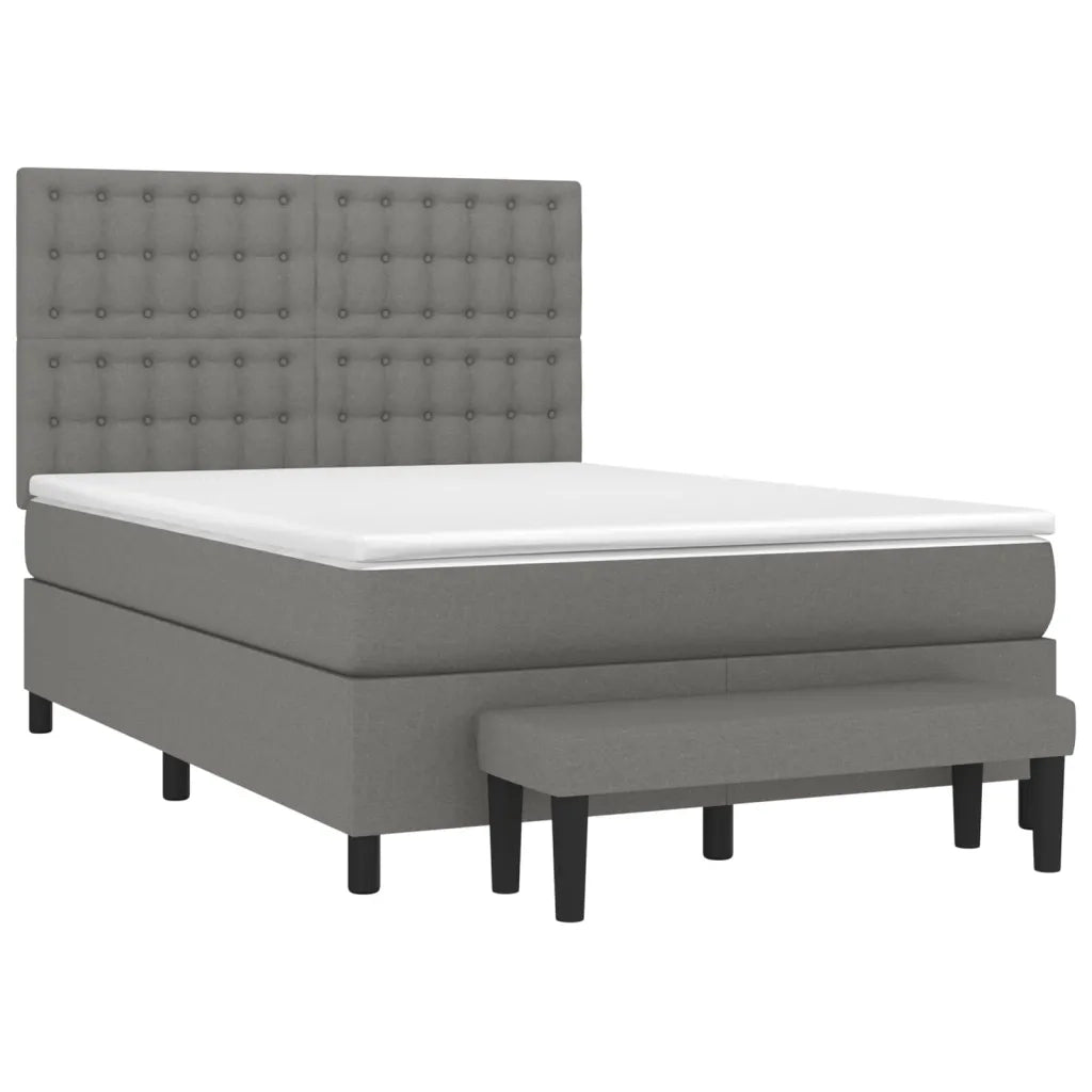 Giroletto a Molle con Materasso Grigio Scuro 140x190 cm Tessuto 3136910