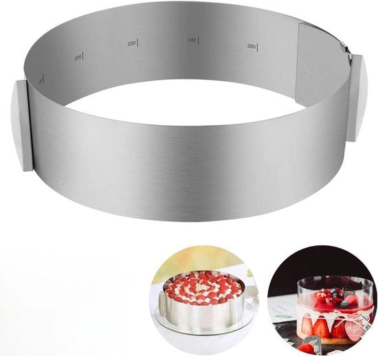 Tara per torte e tortelli in acciaio inossidabile, diametro 16-30 cm, forma mousse di fragola, altezza 10cm