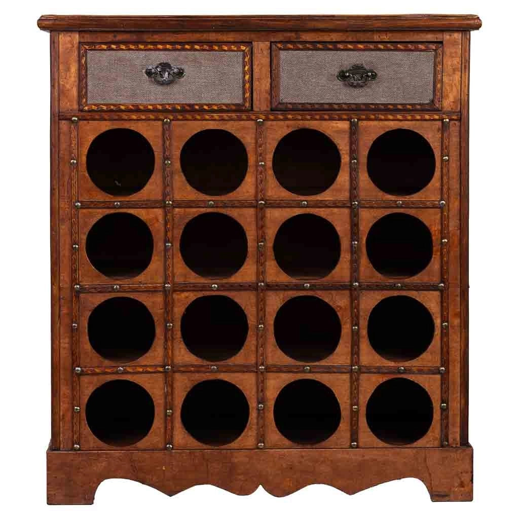 Baul porta bottiglie in legno marrone 63x31x69,5h cm