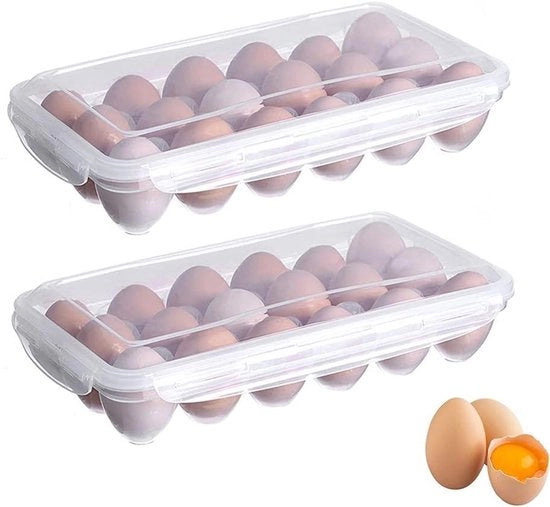 Scatola per uova trasparente per 18 uova - Portatile - In plastica - Per la conservazione a casa e in cucina