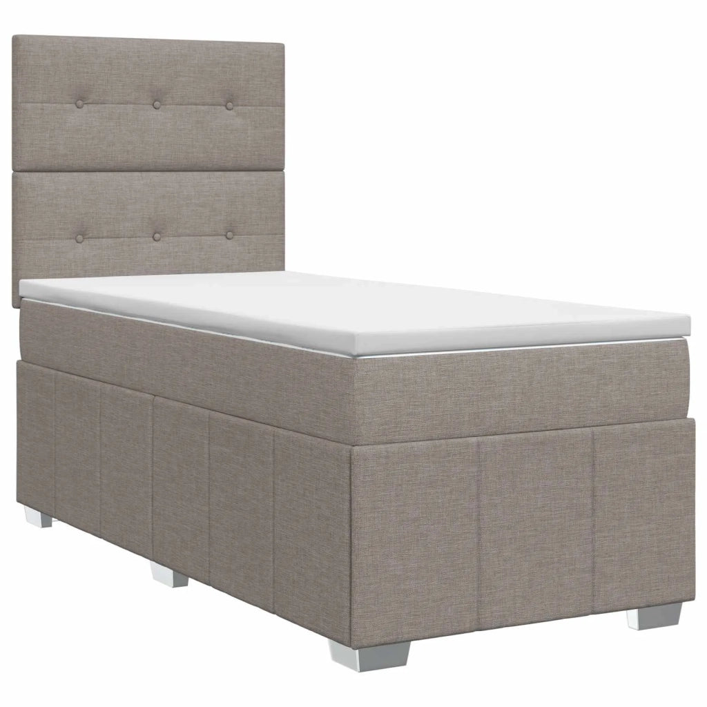 Letto box spring con materasso Tortora 90 x 200 cm Tessuto 3454054