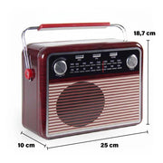 CONTENITORE DI LATTA MULTIUSO "RADIO VINTAGE" 18,7X10X25H CM