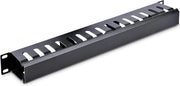 Pannello di Gestione Cavi orizzontale con coperchio per rack server 19" - Pannello di Gestione Cavi a dita - Aperture aperte - Pannello di guida cavi - Gestione cavi - 1U CMDUCT1UX