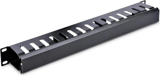 Pannello di Gestione Cavi orizzontale con coperchio per rack server 19" - Pannello di Gestione Cavi a dita - Aperture aperte - Pannello di guida cavi - Gestione cavi - 1U CMDUCT1UX
