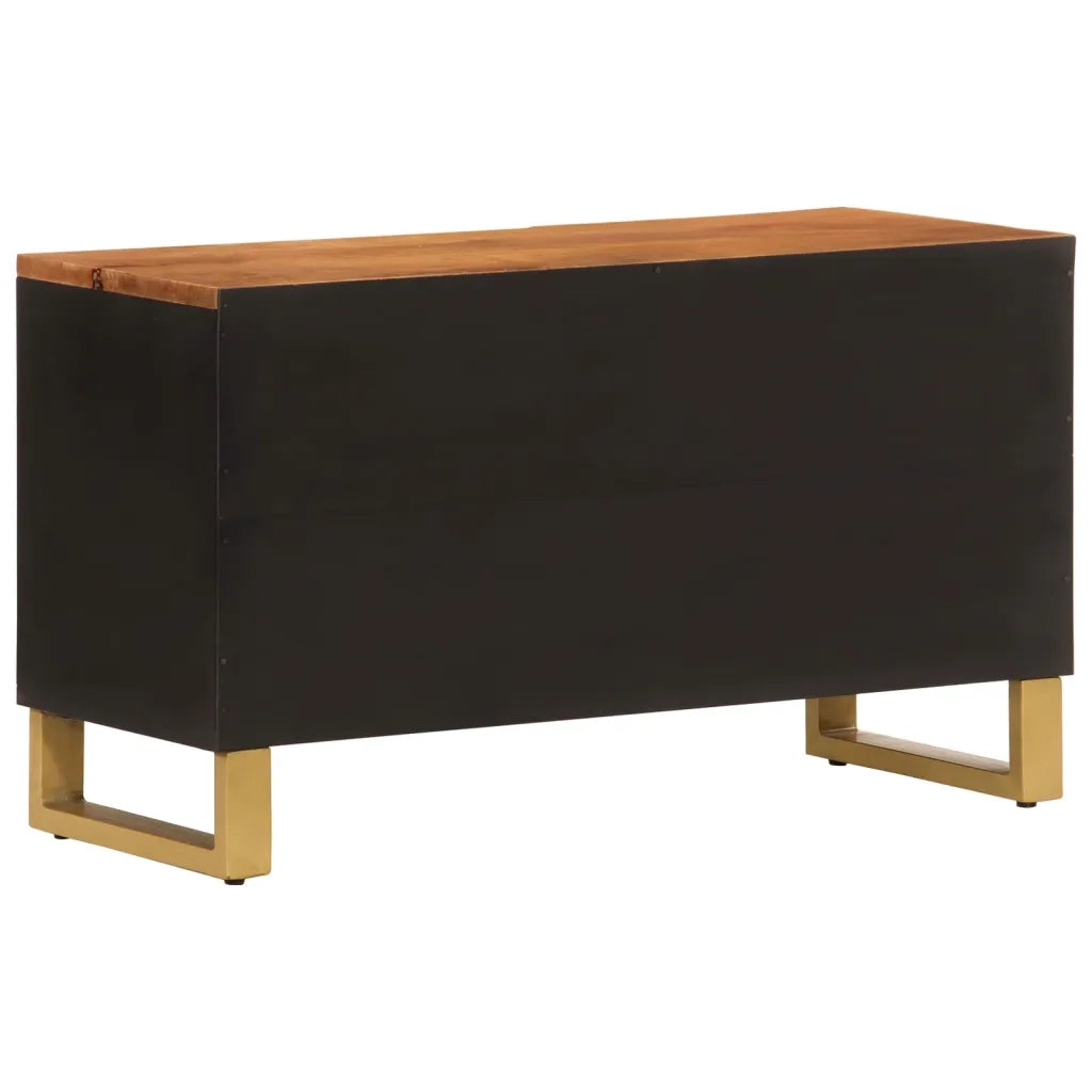 Mobile Porta TV Marrone e Nero 80x31,5x46 cm in Legno di Mango 356798