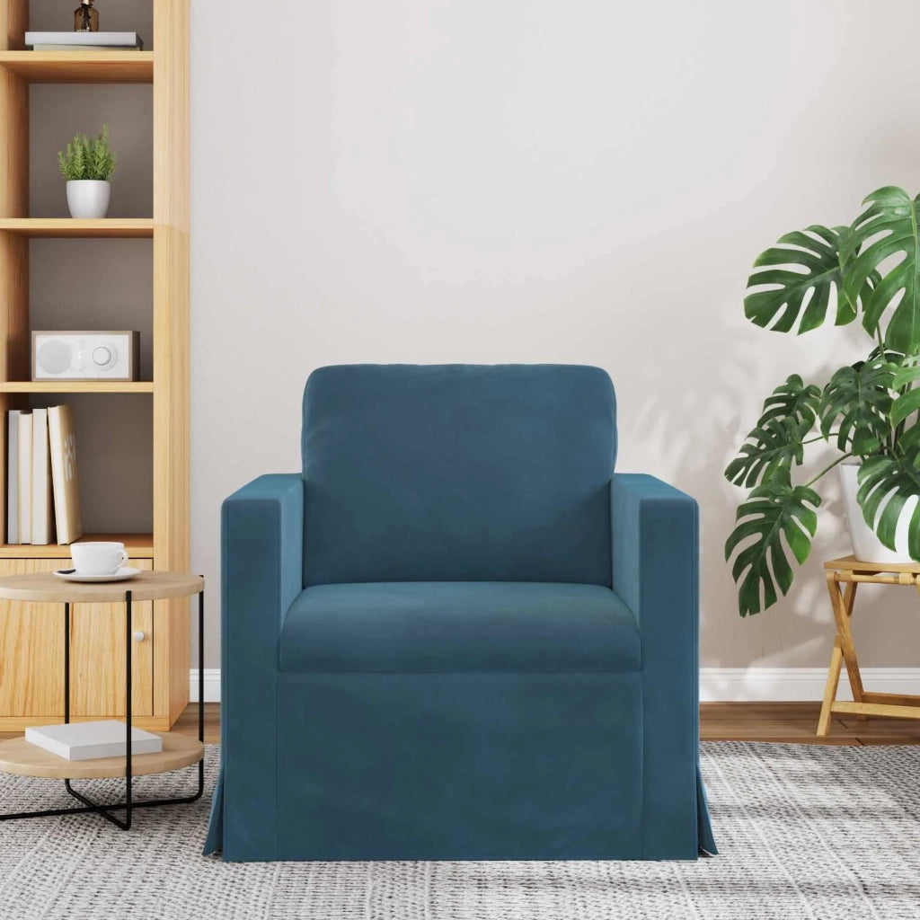 Divano | Divano da soggiorno | Sofa Blu 78 x 78 x 80 cm Velluto