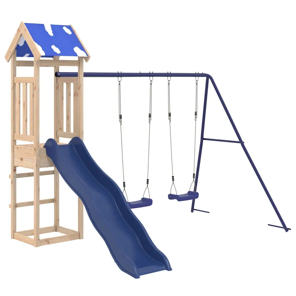Set da Gioco da Esterno in Legno Massello di Pino