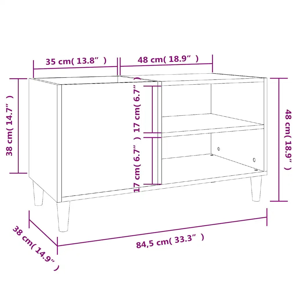 Mobile Porta Dischi Grigio Sonoma 84,5x38x48 Legno Multistrato CFW7893003