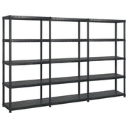 Scaffale portaoggetti a 5 ripiani 255 x 40 x 185 cm Plastica nera 02_0045704