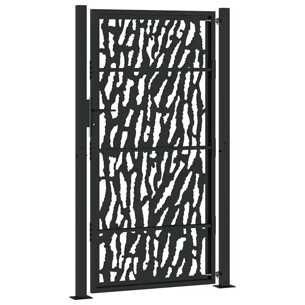 Cancello da giardino nero 100x175 cm in acciaio con design a traliccio 4100982