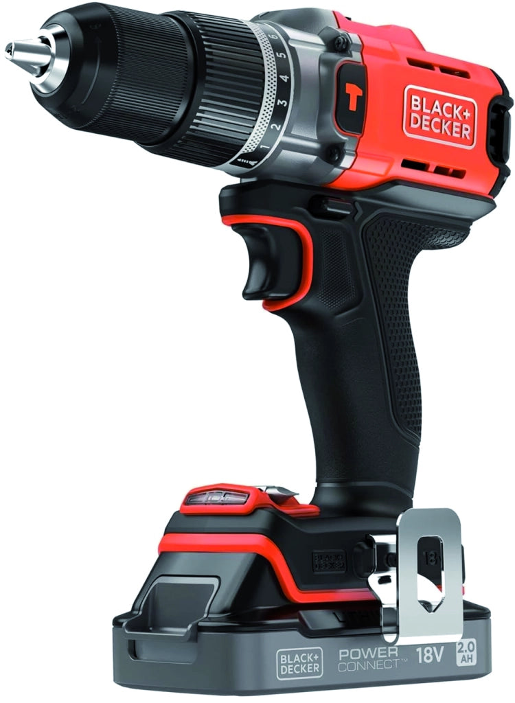 Black+Decker TRAPANO AVVITATORE A PERCUSSIONE BCD383D1XK-QW 18V 1 batteria 2,0 Ah