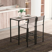 Set tavolo bar con 2 sgabelli; struttura stabile; facile da pulire; MDF; naturale