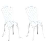 Sedia da Giardino 2 pz | Sedie da Esterno Bianco 39 x 40 x 87cm Alluminio