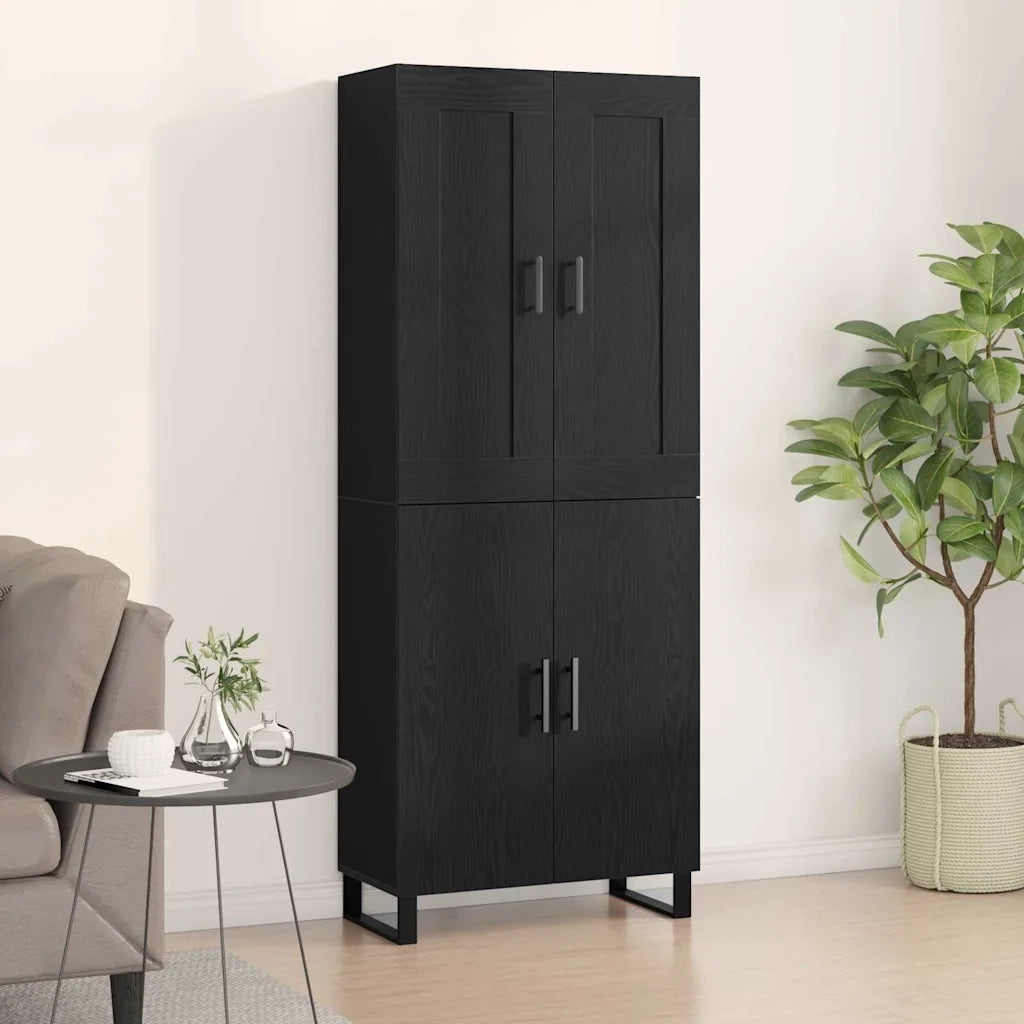 Credenza Rovere Nero 69,5 x 34 x 180 cm Legno multistrato 3333109