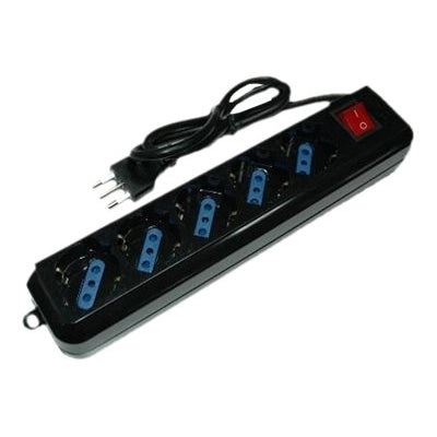 PRESA MULTIPLA LINK 5 SCHUKO/10/16A INTERRUTTORE CAVO 1,5MT NERA