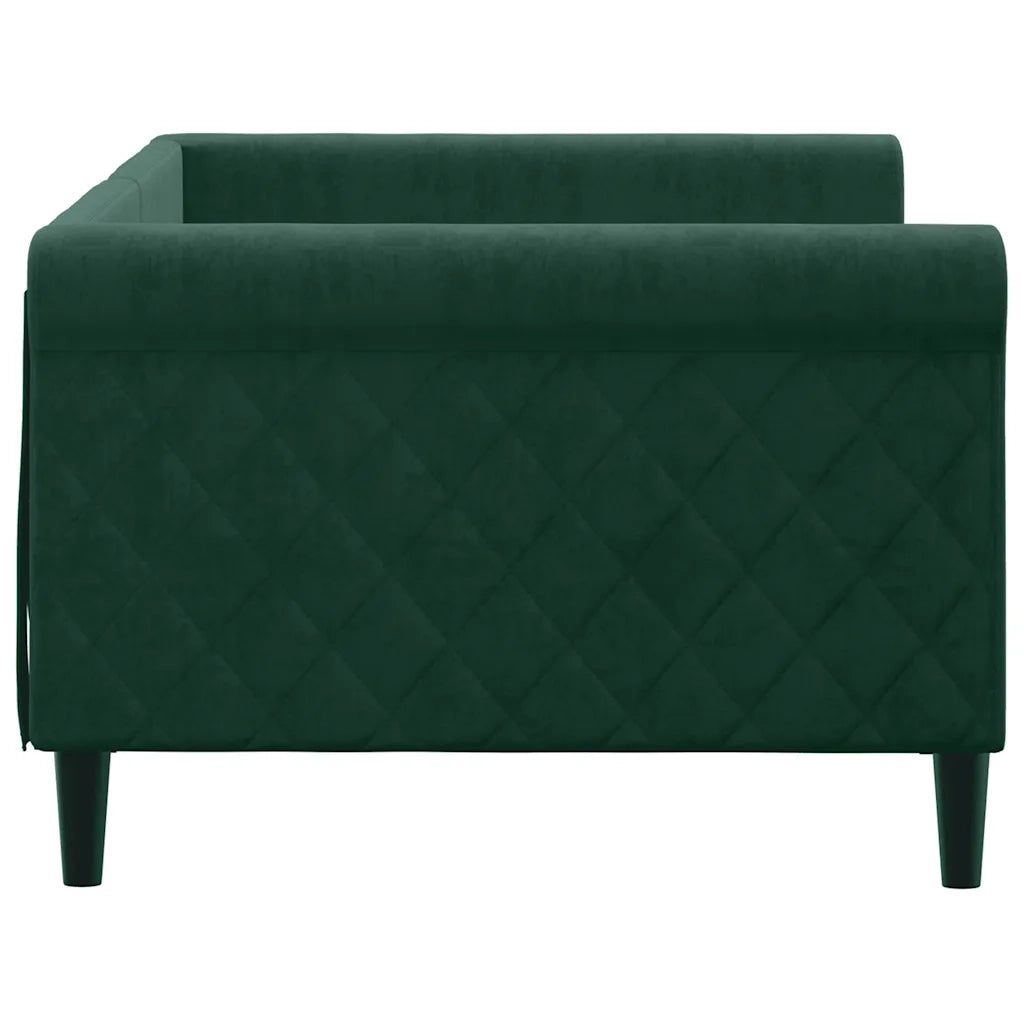Letto da Giorno Verde Scuro 90x200 cm in Velluto 354246