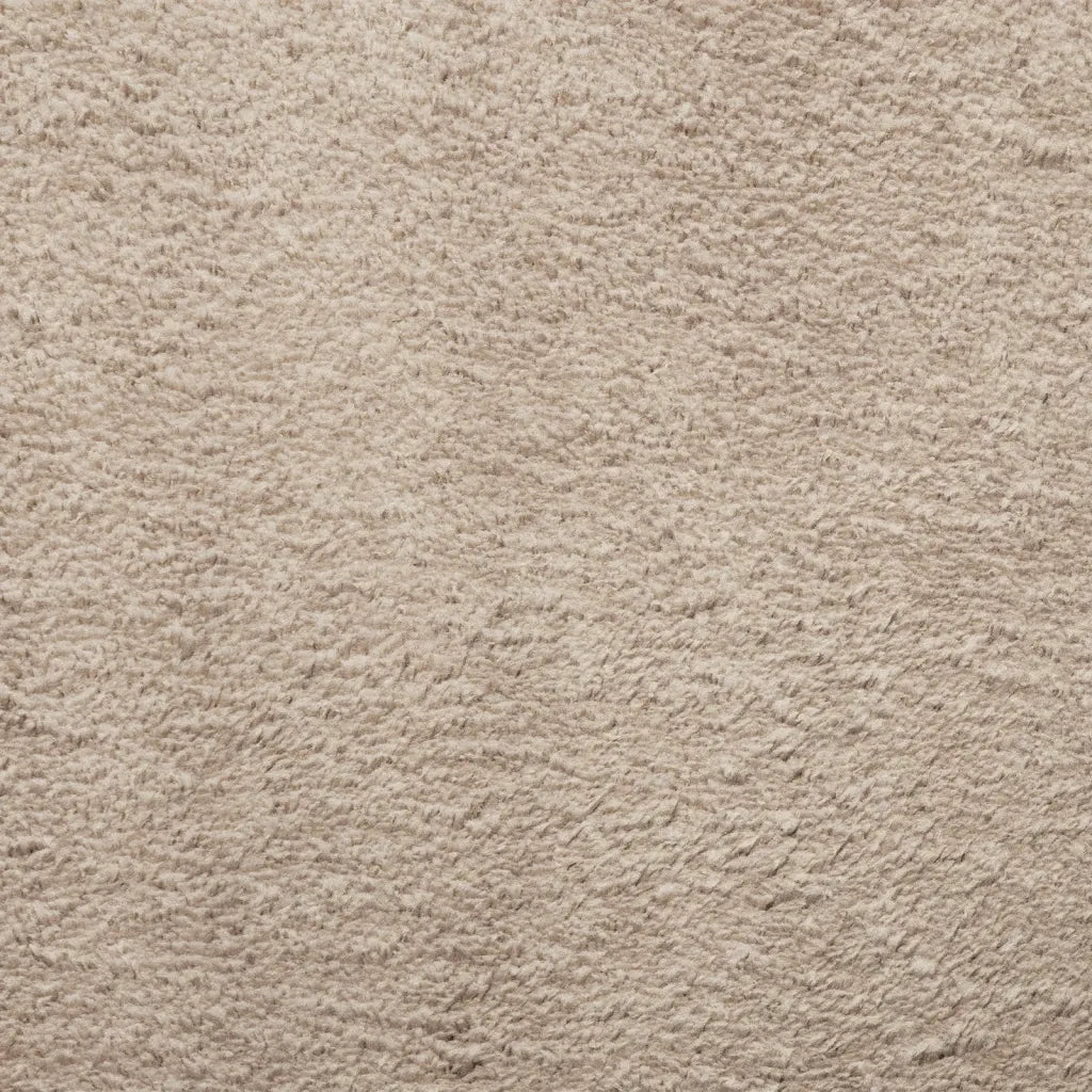 Tappeto a Pelo Corto HUARTE Morbido e Lavabile Sabbia Ø 120 cm 375067