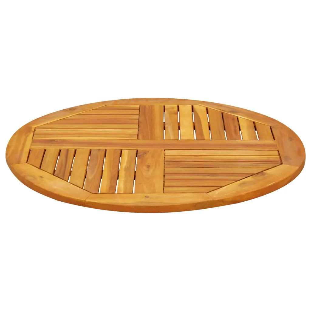 Piano per Tavolo Ã˜80x2,2 cm Rotondo in Legno Massello di Acacia
