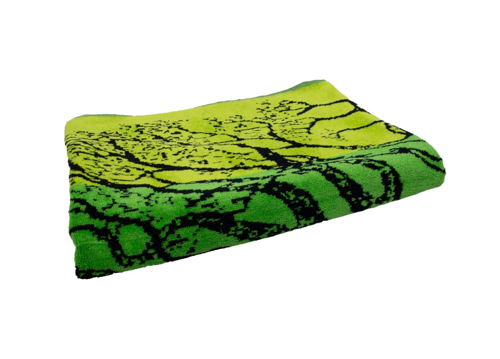 Telo Mare Jacquard Spugna Asciugamano Spiaggia Disegno Life Tree - Telo Mare - Verde