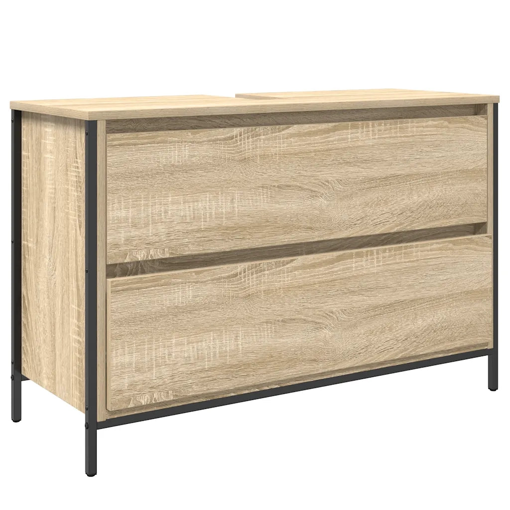 Mobile Lavabo da Bagno con Cassetti Rovere Sonoma 90x34,5x60 cm 861878