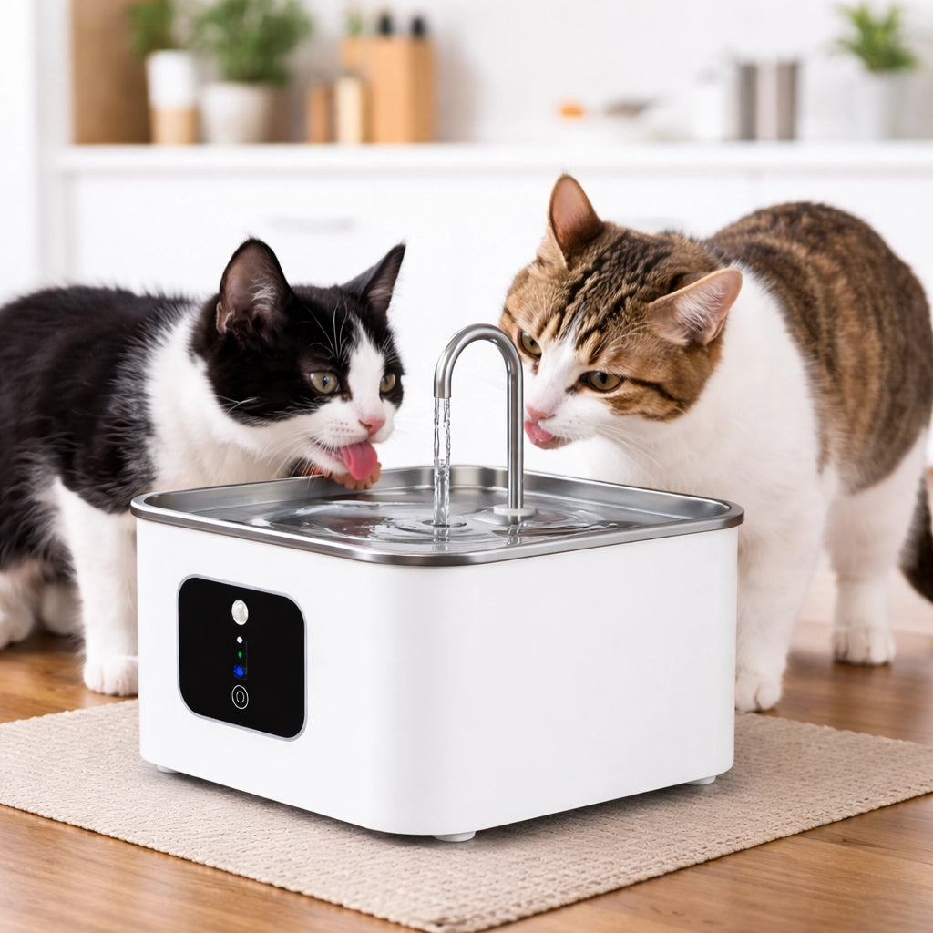 Dispenser Acqua Automatico 3,5LT Inox per Animali con Sensore e Batteria Litio