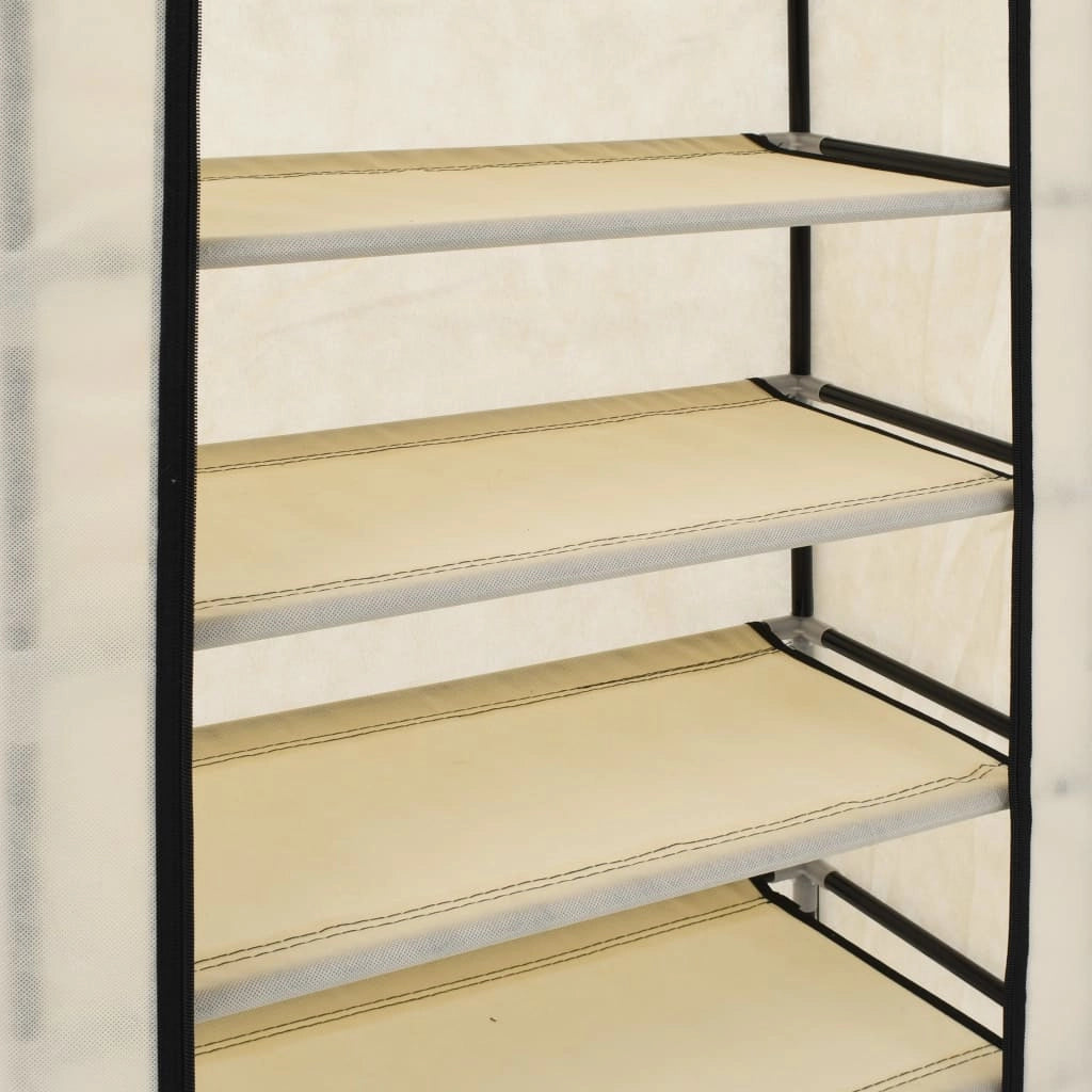 Scarpiera mobile contenitore per scarpe mobile per ingresso/corridoio/soggiorno con coperchio 58 x 28 x 106 cm tessuto crema 02_0021408