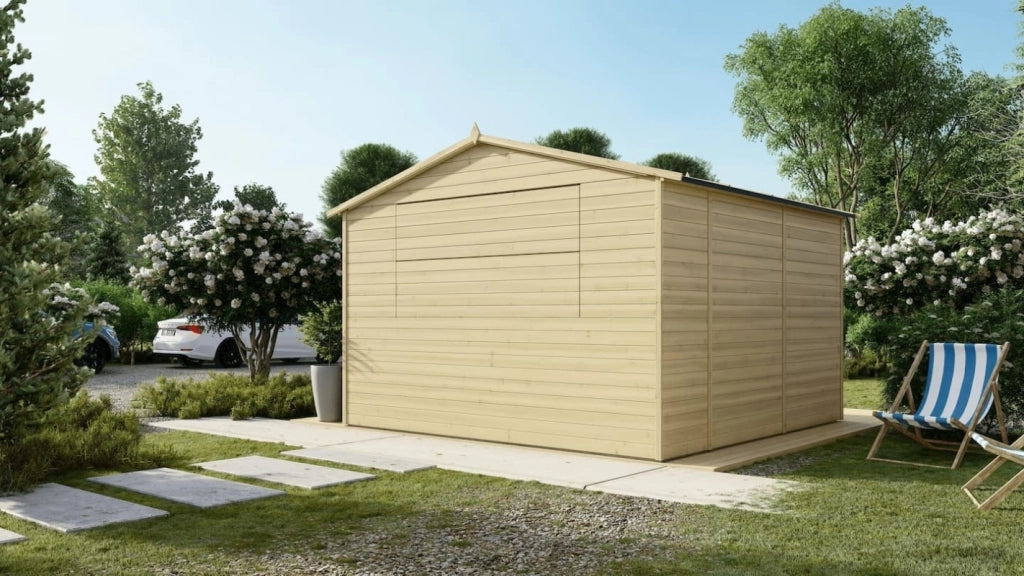 Chiosco per mercatini 9.42 m2 - 3.11x3.03 m - 19 mm - DOM607 - ALTANKA