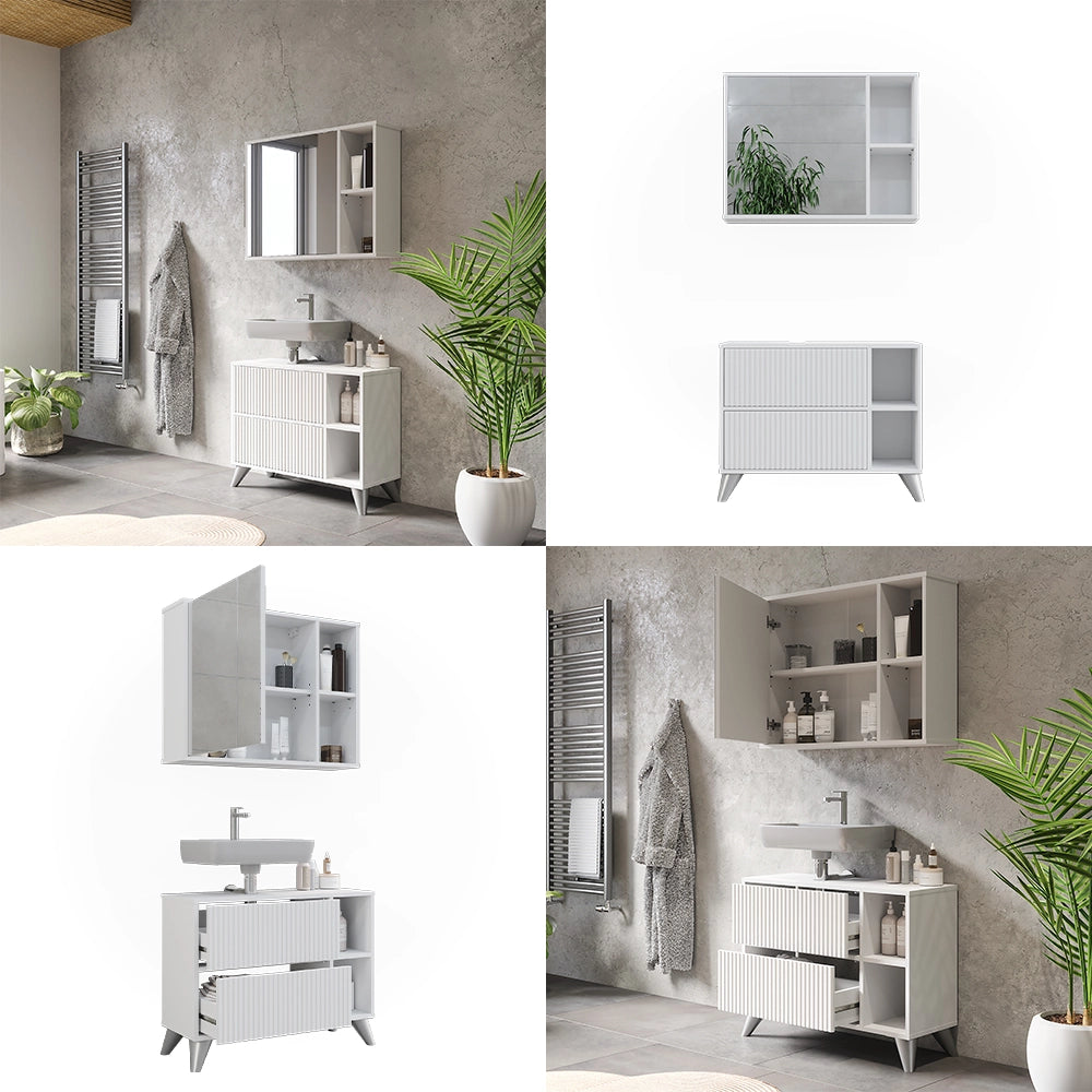 Vicco Set di mobili da bagno Bianco 80 cm, set 1