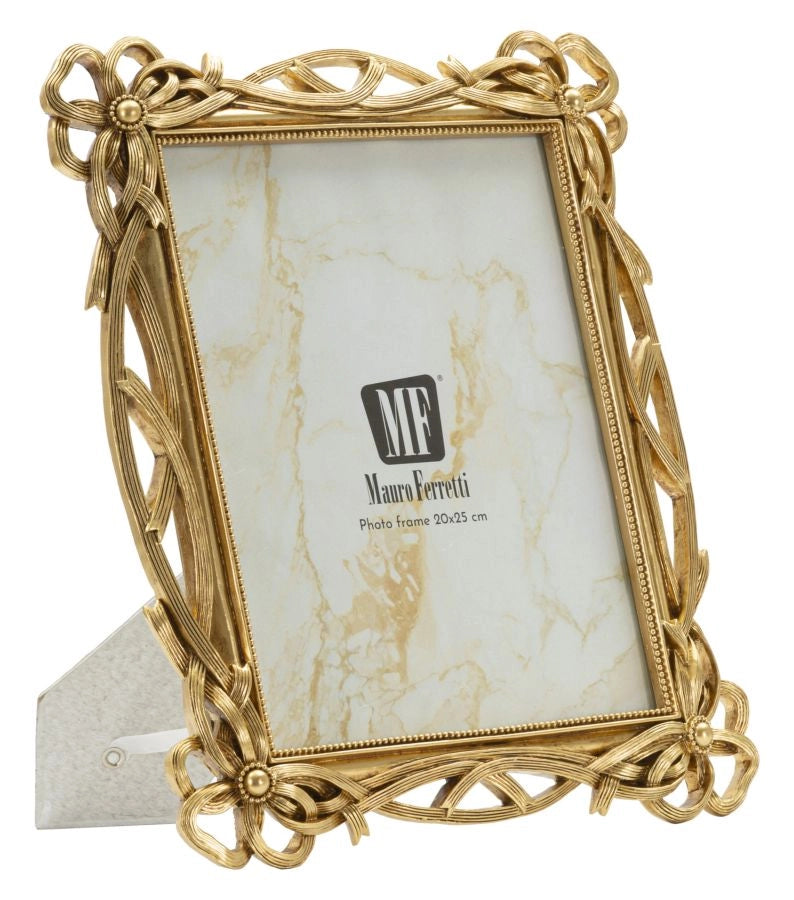 Cornice Knot 29x2,4x33,6 cm in Resina e Vetro Oro