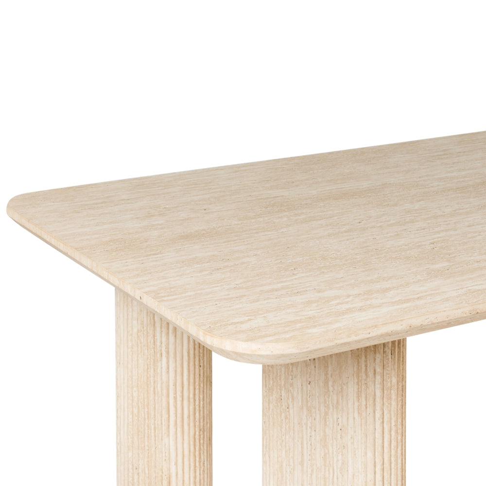 Tavolo da pranzo minimalista in MDF rettangolare a gambe larghe 180 x 90 cm Mobili per sala da pranzo marrone chiaro