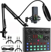 Kit di karaoke - Macchina di karaoke Microfono gaming scheda audio streaming set di Dj Mixer audio tutto in uno streaming mixer audio USB scheda audio karaoke trasformazione vocale