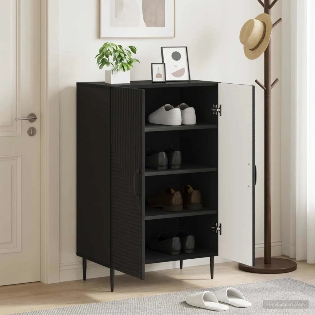 Mobile per scarpe HAARLEM 59,5 x 39,5 x 89,5 cm Nero 896866